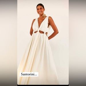 Farm Rio cream midi dress